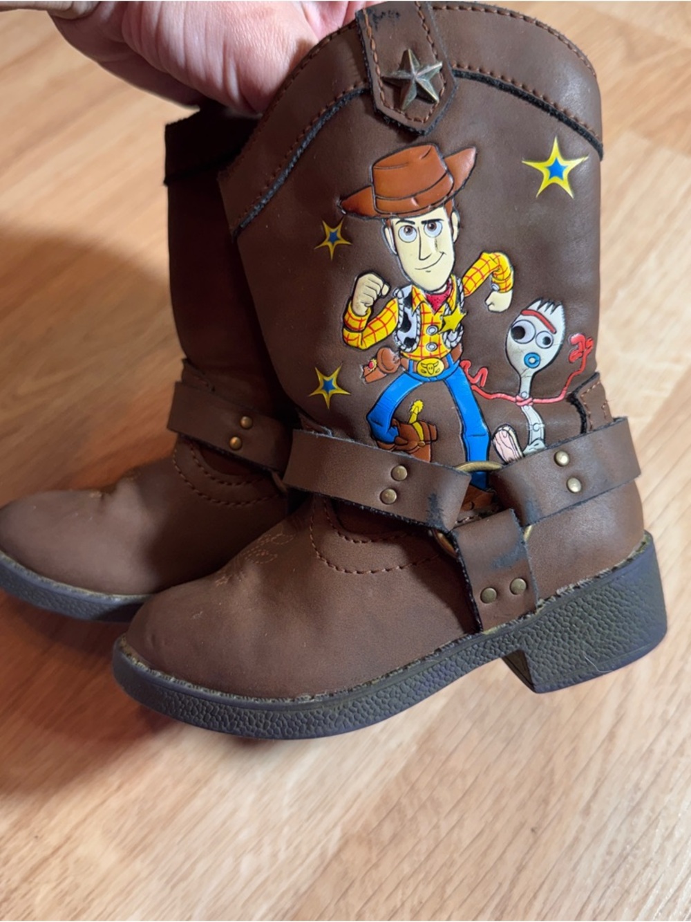 Toy Story Woody & Forky Brown Kids Cowboy Boots - Picture 2 of 7
